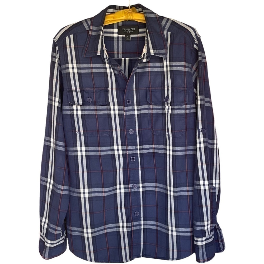 HERITAGE 1981 WOMENS PLAID SHIRT SIZE L